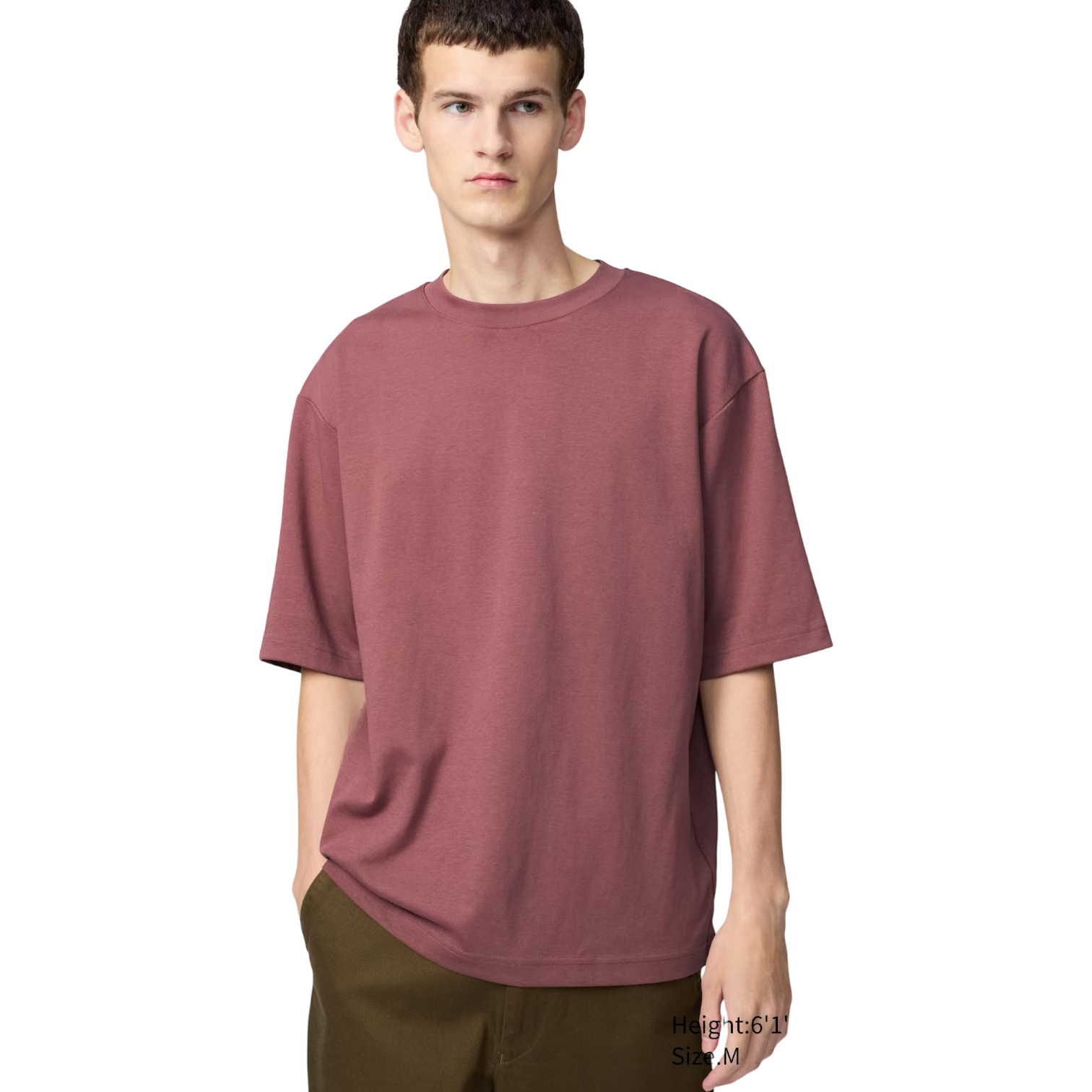 Uniqlo AIRism Oversized T-Shirt Crimson Red