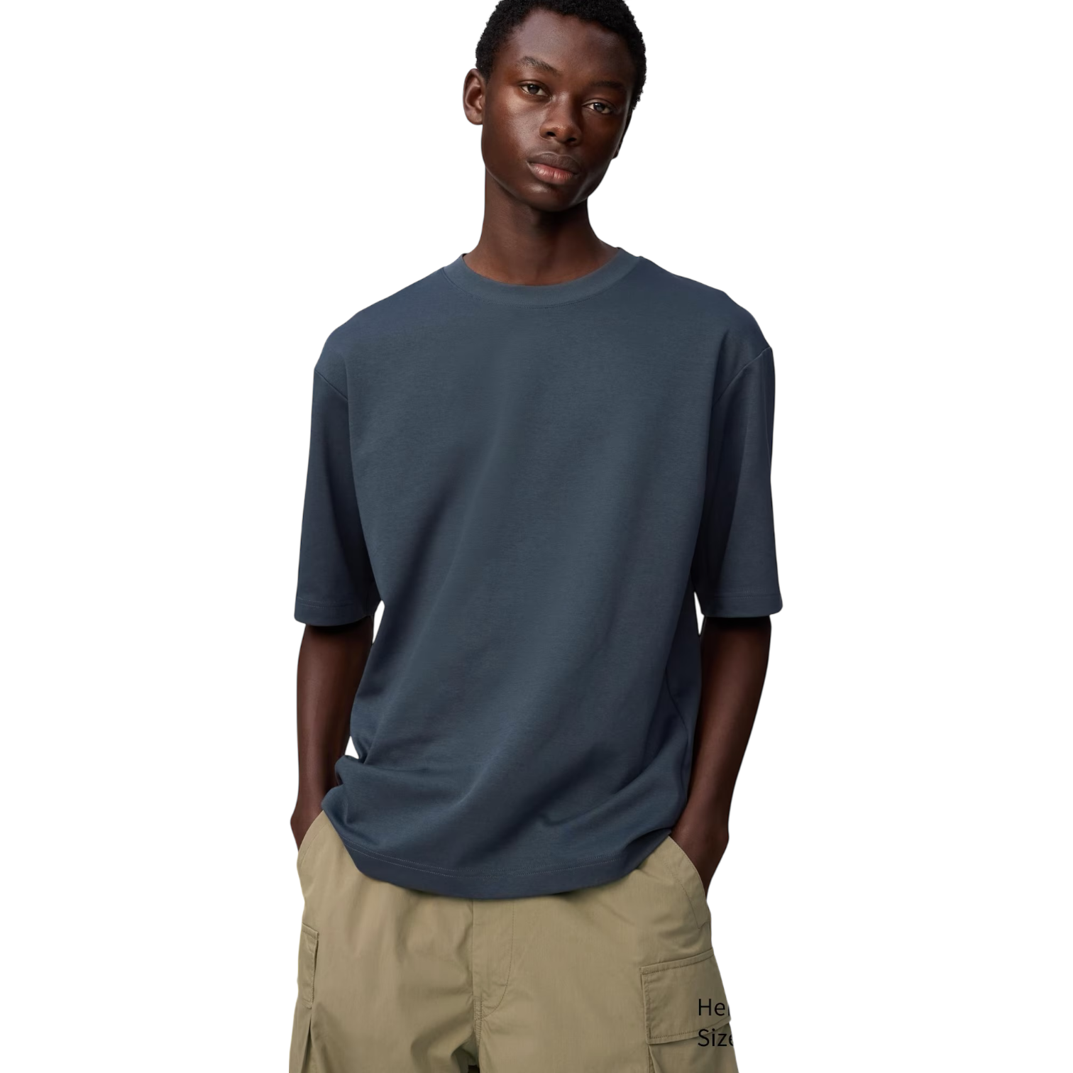 Uniqlo AIRism Oversized T-Shirt Slate Blue-Grey