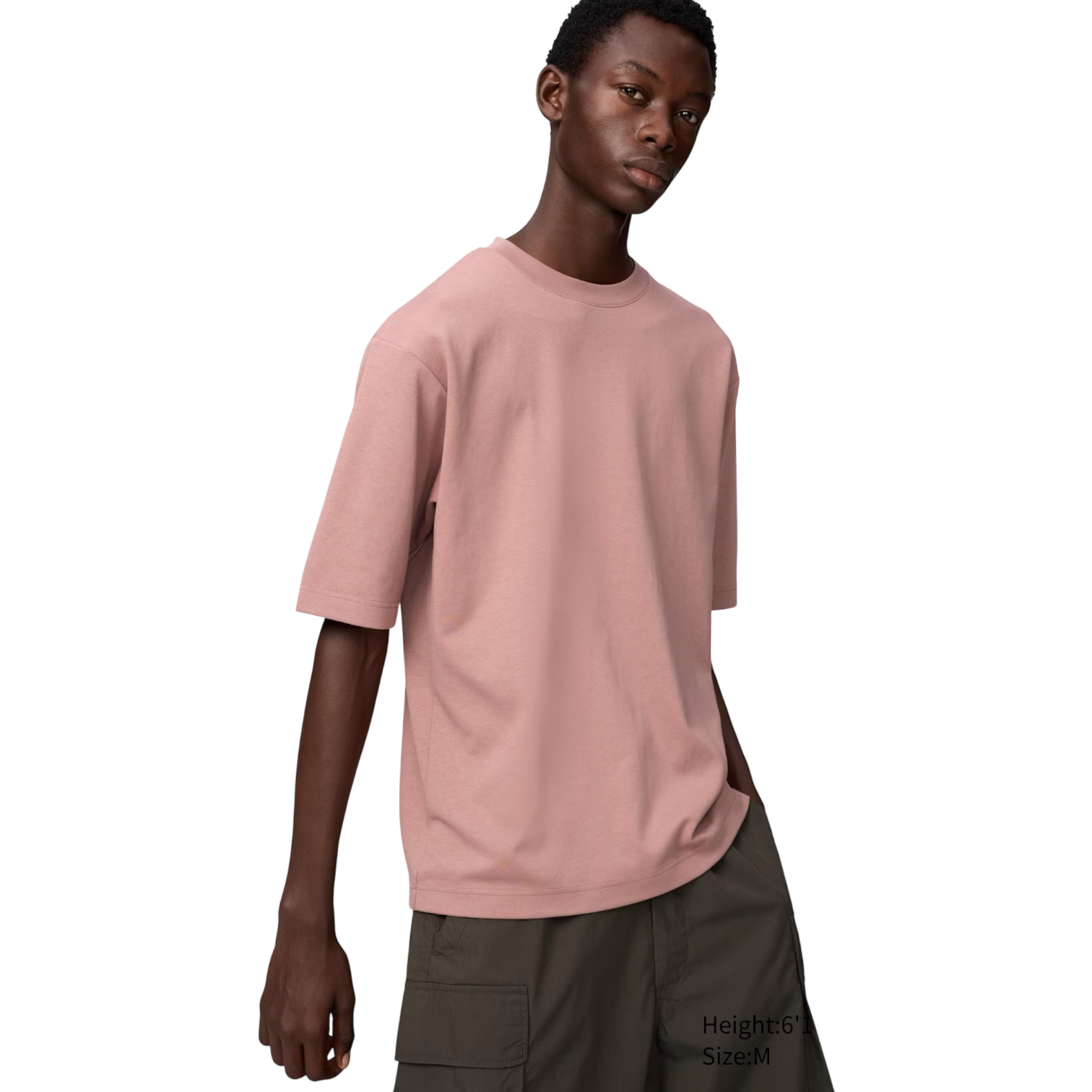 Uniqlo AIRism Oversized T-Shirt Mauve Pink