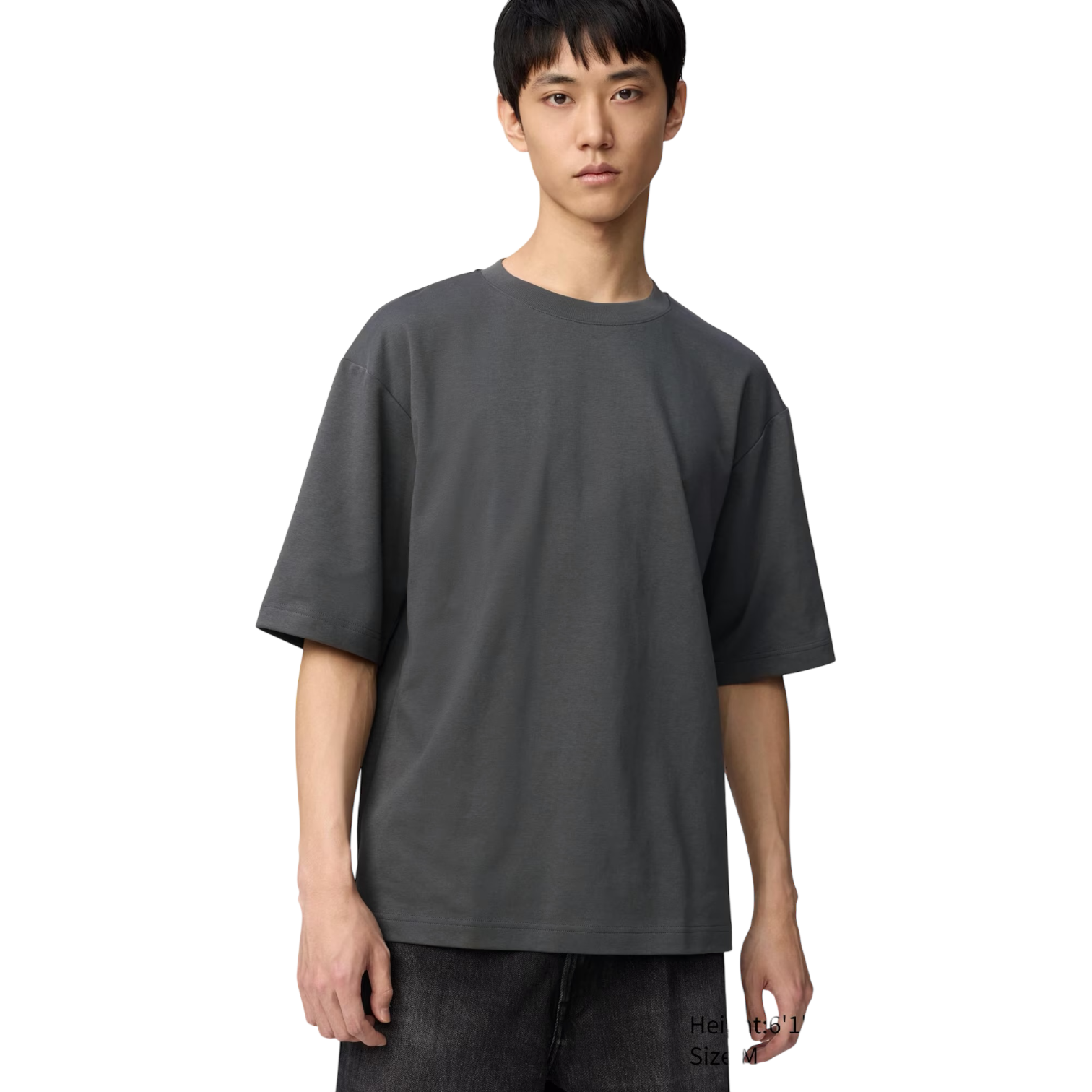 Uniqlo AIRism Oversized T-Shirt Dark Charcoal