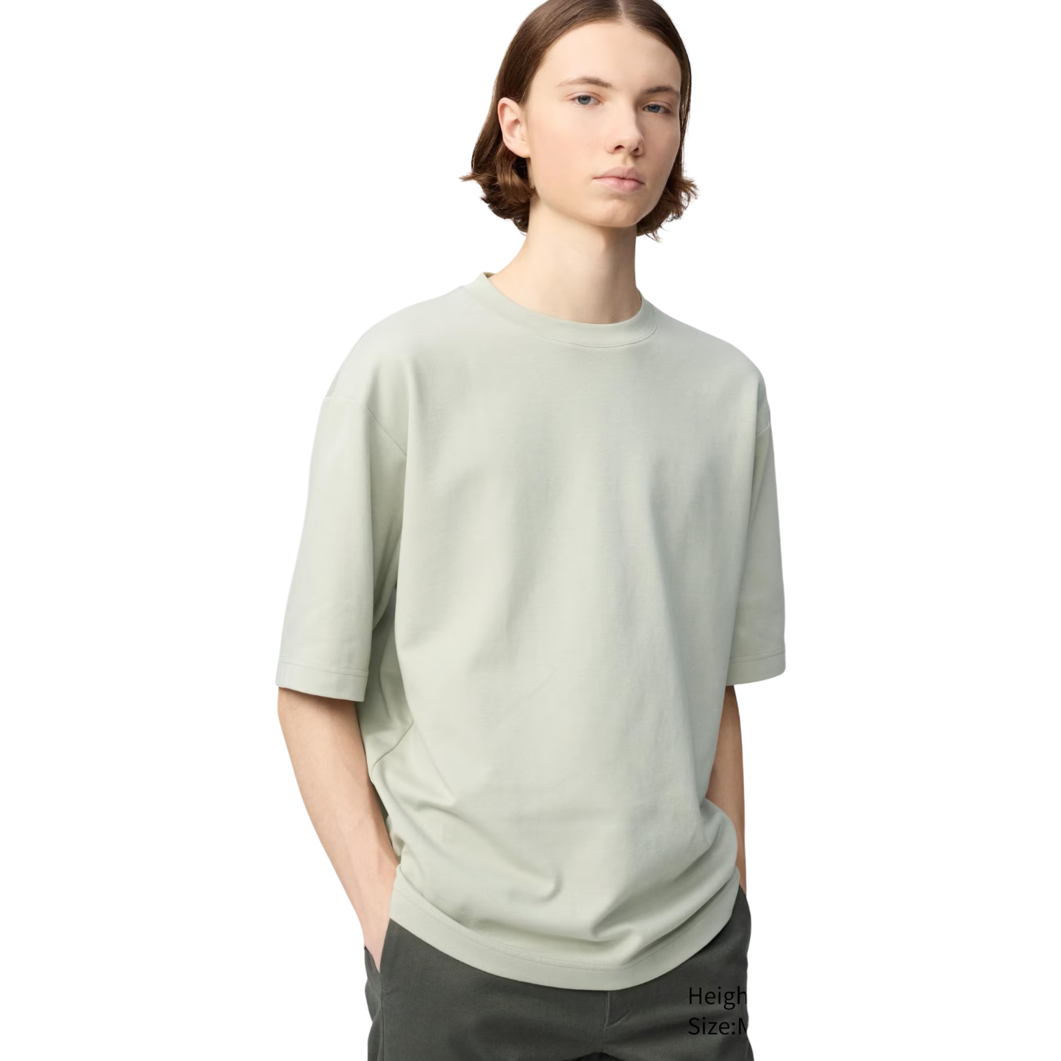 Uniqlo AIRism Oversized T-Shirt Teal Green